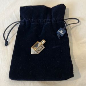 Swarovski Dreidel Pin Brooch